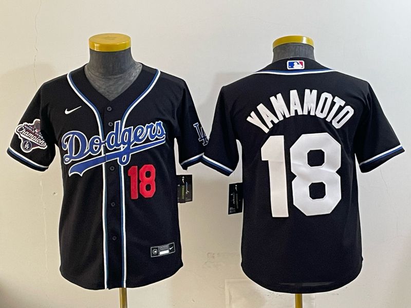Women Nike 2026 Los Angeles Dodgers #18 Yamamoto Black Game MLB Jersey 095